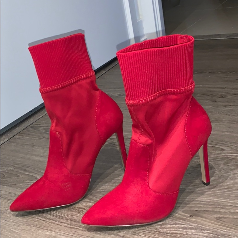 Red sock boot heels